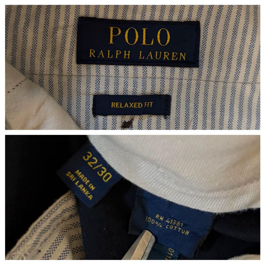希少デッドストックPoloRalphLaurenラルフローレンチノパンW32濃紺