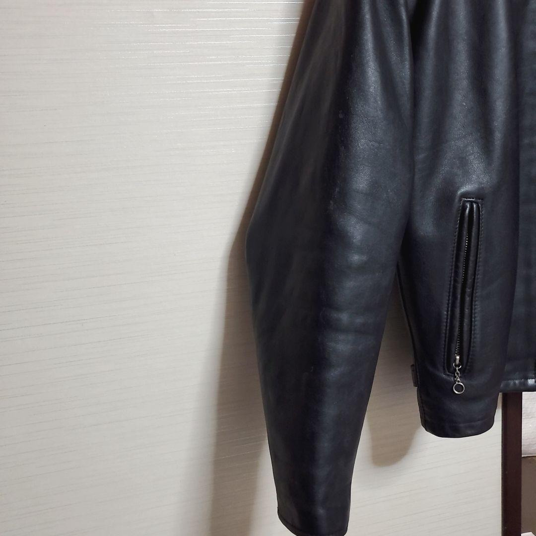 〖美品〗Schott ブラック レザー シングルライダースジャケット　641