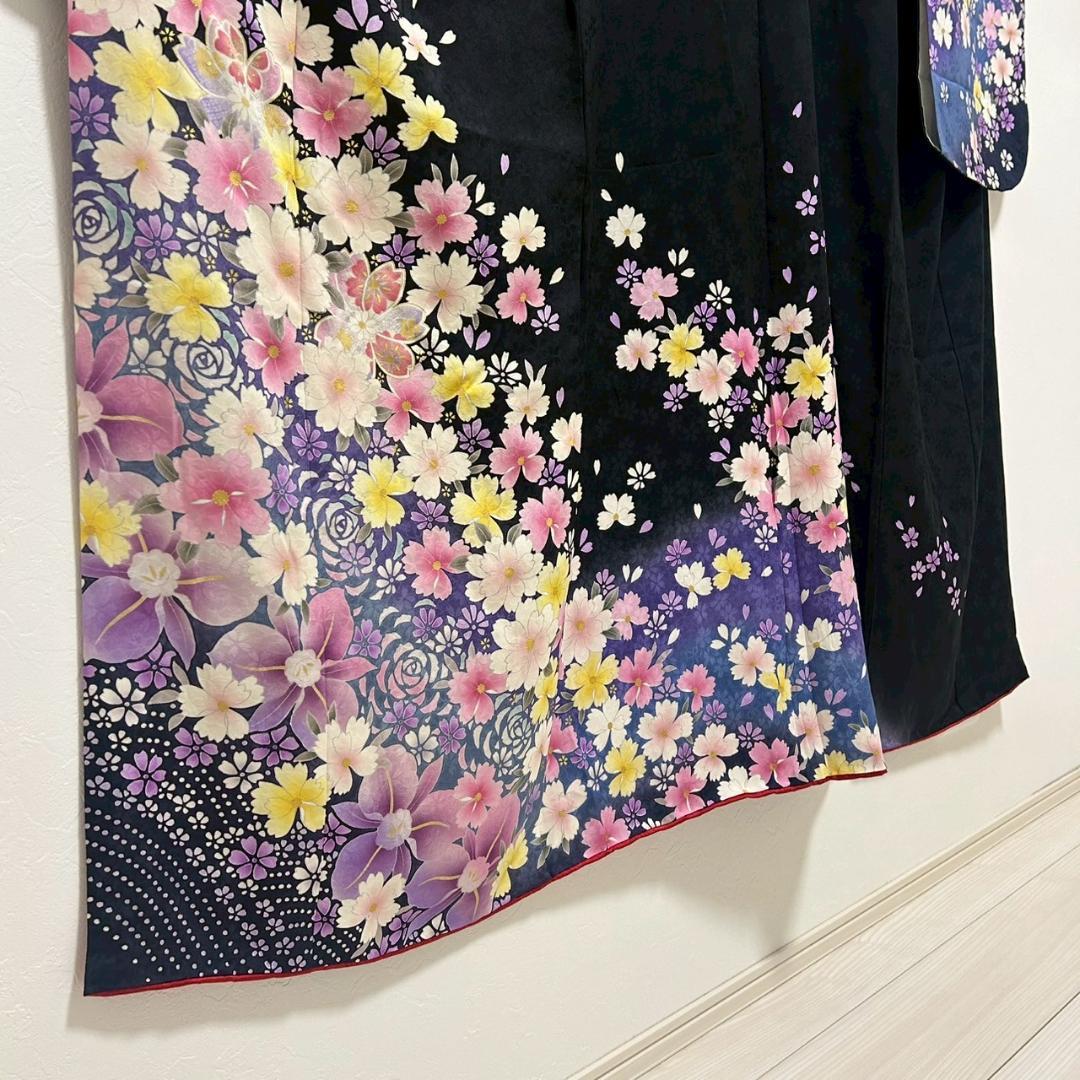 KP1764 振袖 身丈174cm 正絹 着物 成人式 トールサイズ