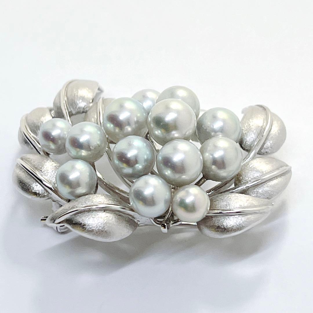 美品✨田崎真珠　TASAKI タサキ ブルーパール　ブローチ　コサージュ