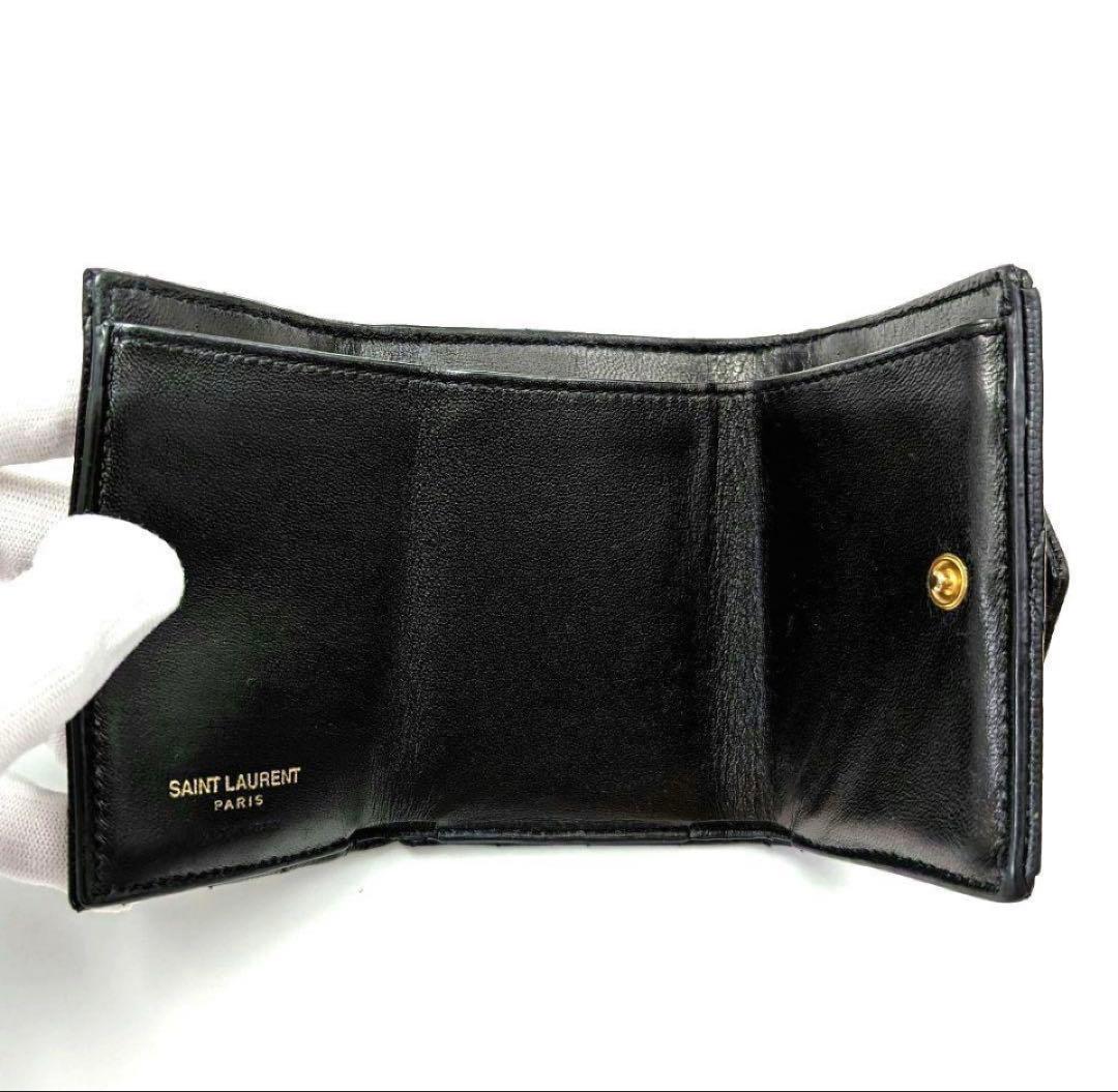 Saint Laurent サンローラン 三つ折り財布 キャビアスキン 匿名配送
