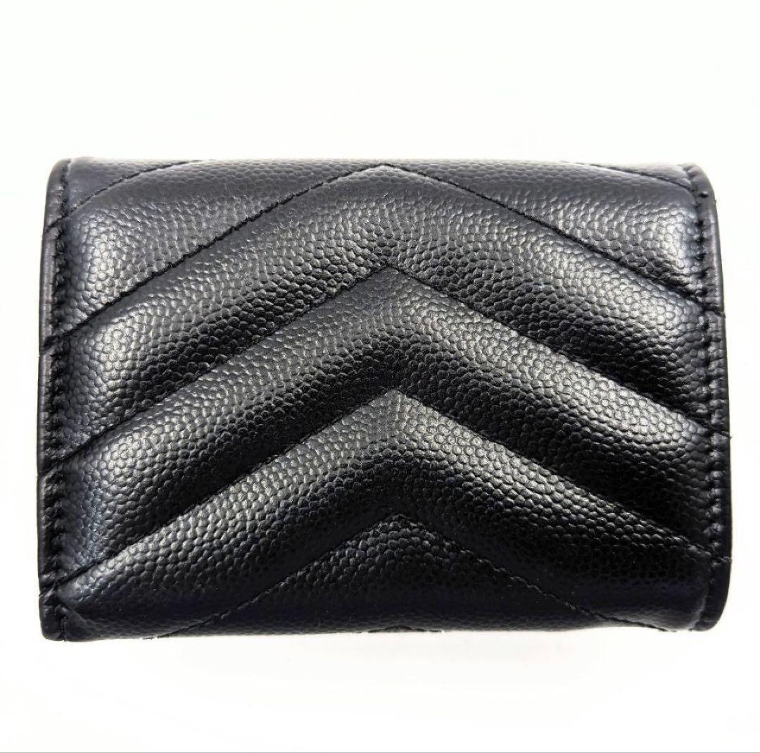 Saint Laurent サンローラン 三つ折り財布 キャビアスキン 匿名配送