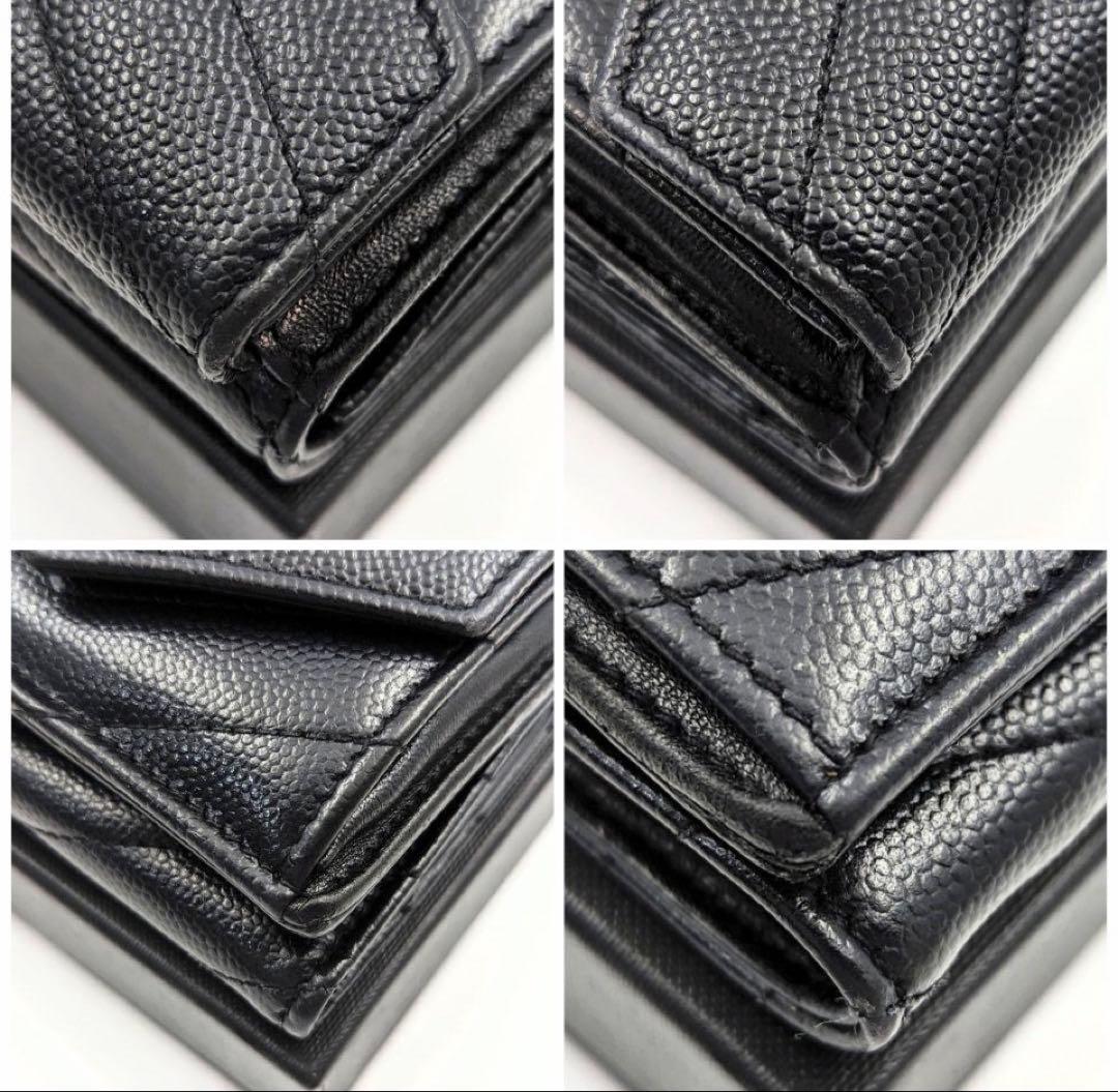 Saint Laurent サンローラン 三つ折り財布 キャビアスキン 匿名配送