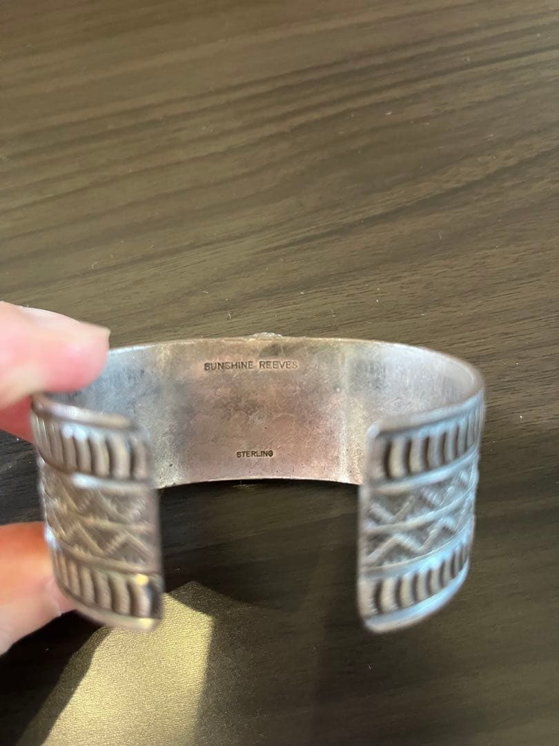 サンシャイン・リーヴス　ナバホ族ターコイズ　シルバー バングル