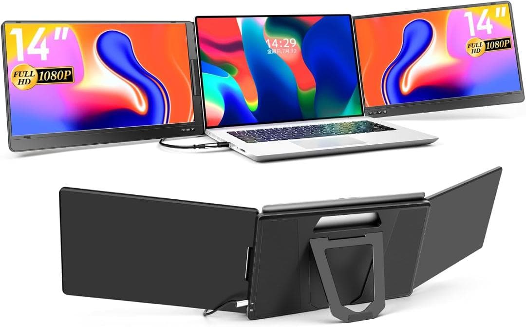 KOGODA モバイルデュアルトリプルモニター 14インチ USBC X70A