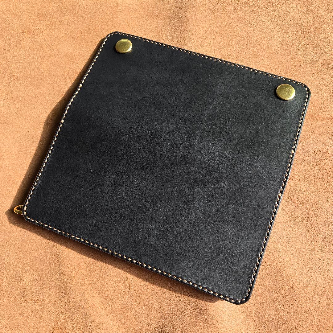 146ロング　トラッカーウォレット 国産ヌメ革【ブラック】