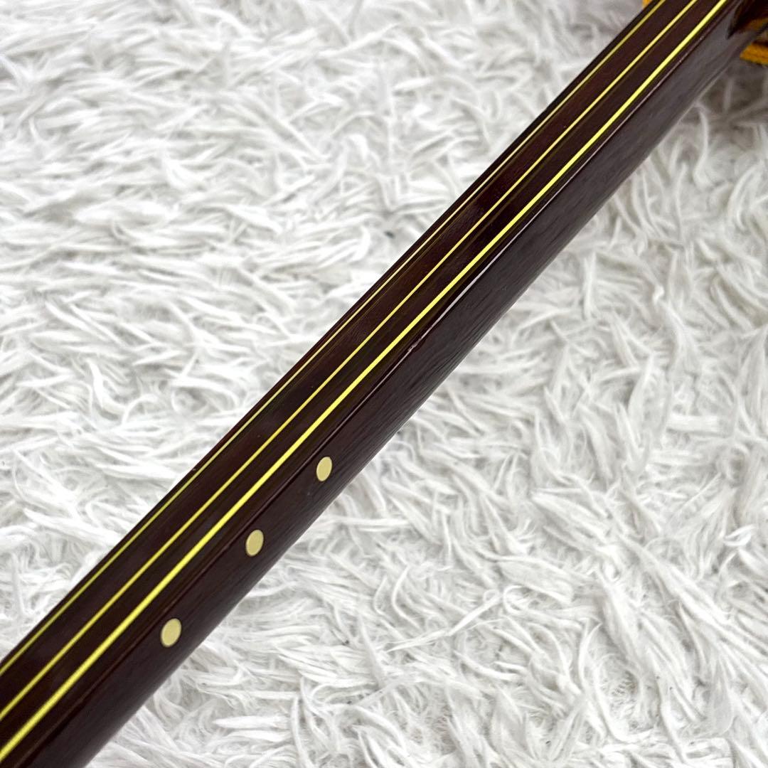 ✨極美品✨沖縄 三線 本蛇革 強化張り 黒塗り棹 ハードケース 爪 本蛇皮