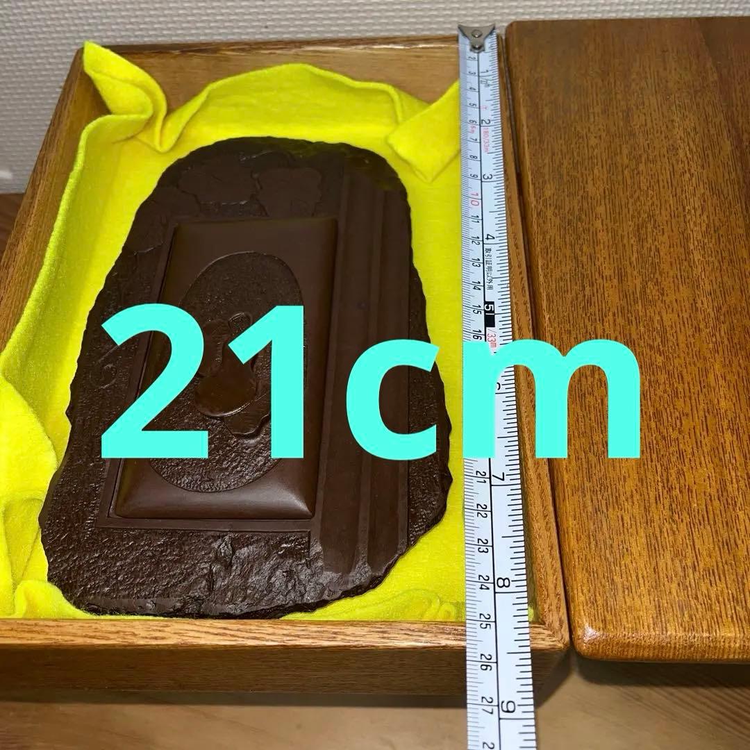 ⭕️赤間硯　古硯　赤間関　デカイ　7寸大　共蓋付き　墨持ち良い　手間