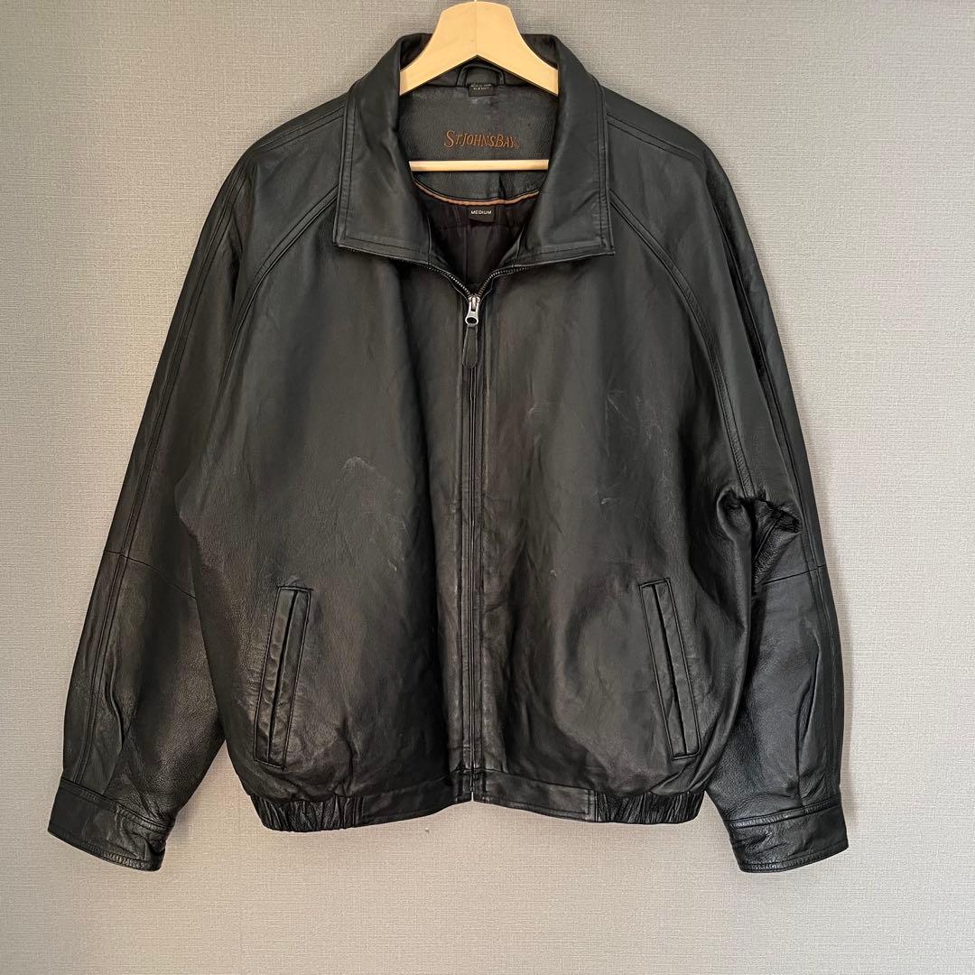 90s ST.JOHNS BAY レザージャケット M ブラック