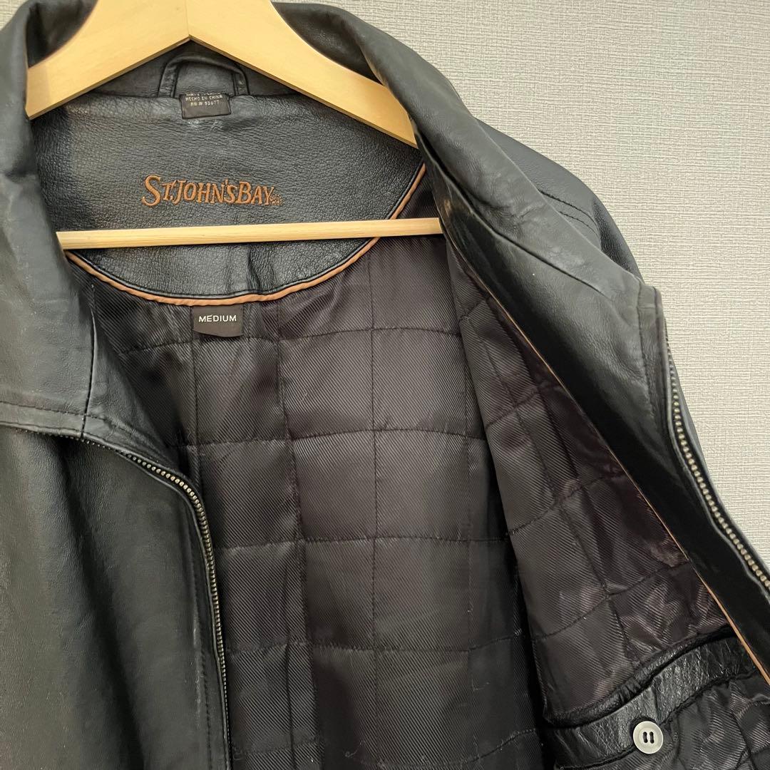 90s ST.JOHNS BAY レザージャケット M ブラック