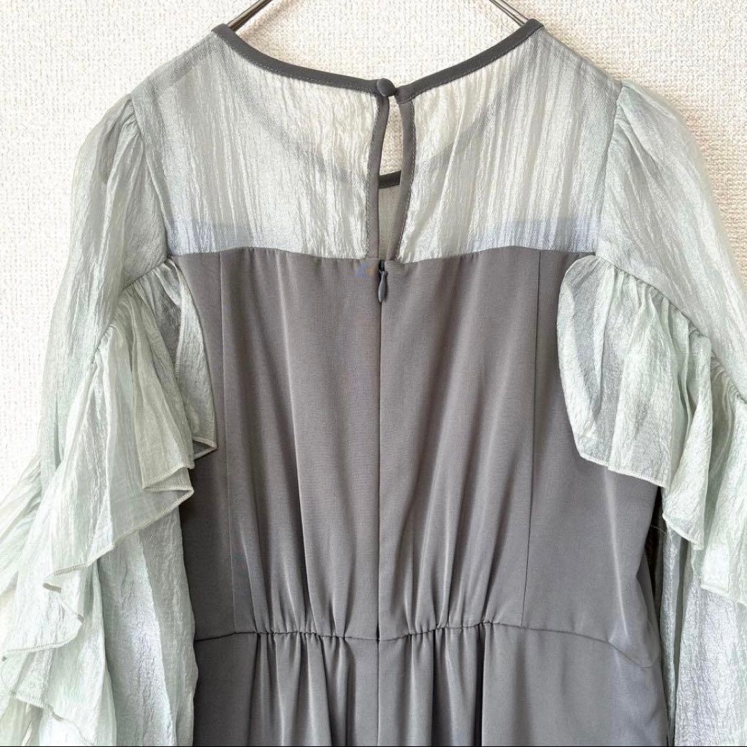 新作✨ドリードール シアーフリルパンツ パーティードレス オールインワン 緑 M