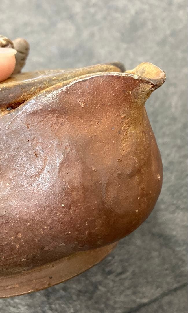 値下げ！備前焼 宝瓶 登り窯 松ぼっくり　手びねり 急須 陶磁器　煎茶　茶器