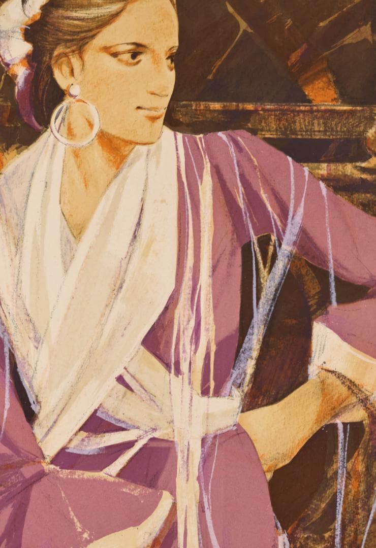 斉藤三郎　「 フラメンコ 」　リトグラフ　54/150　直筆サイン　BK028