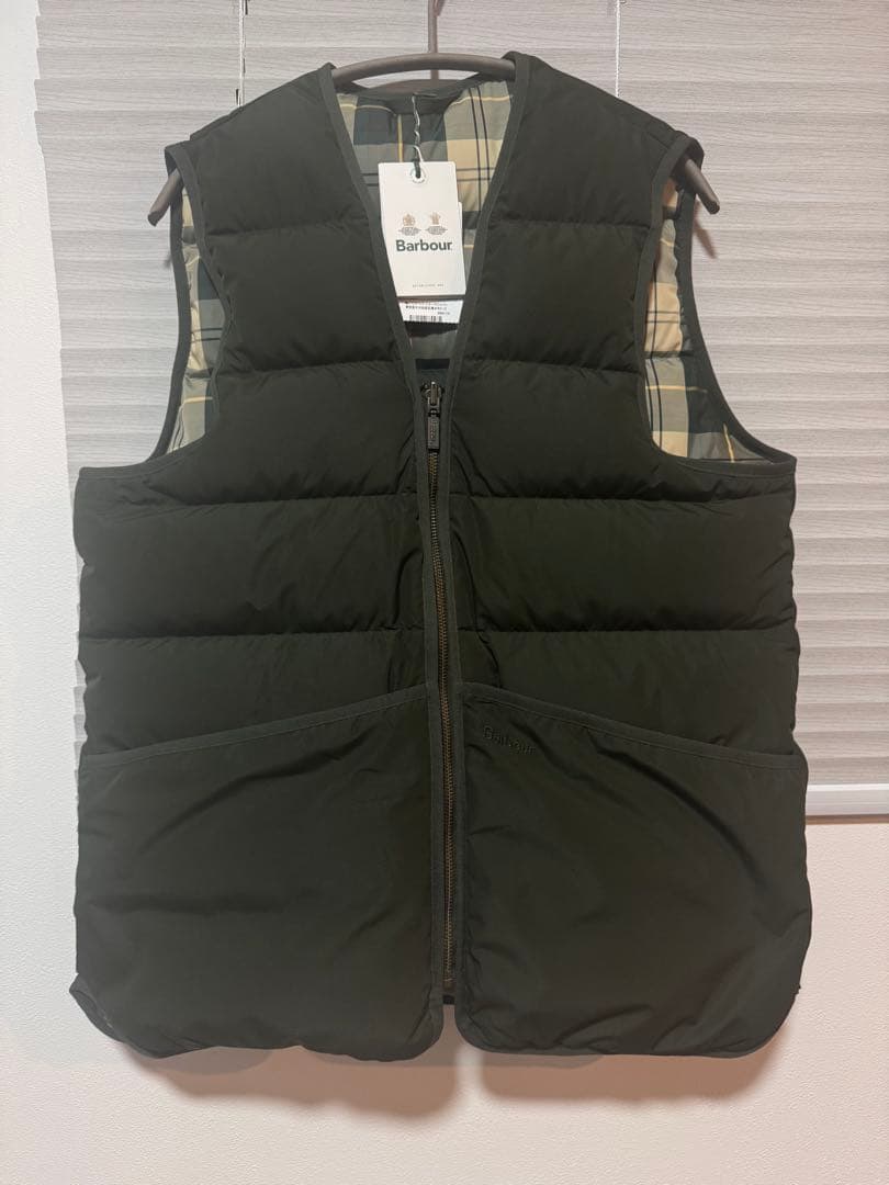 新品未使用 Barbour チェックダウンベスト リバーシブル