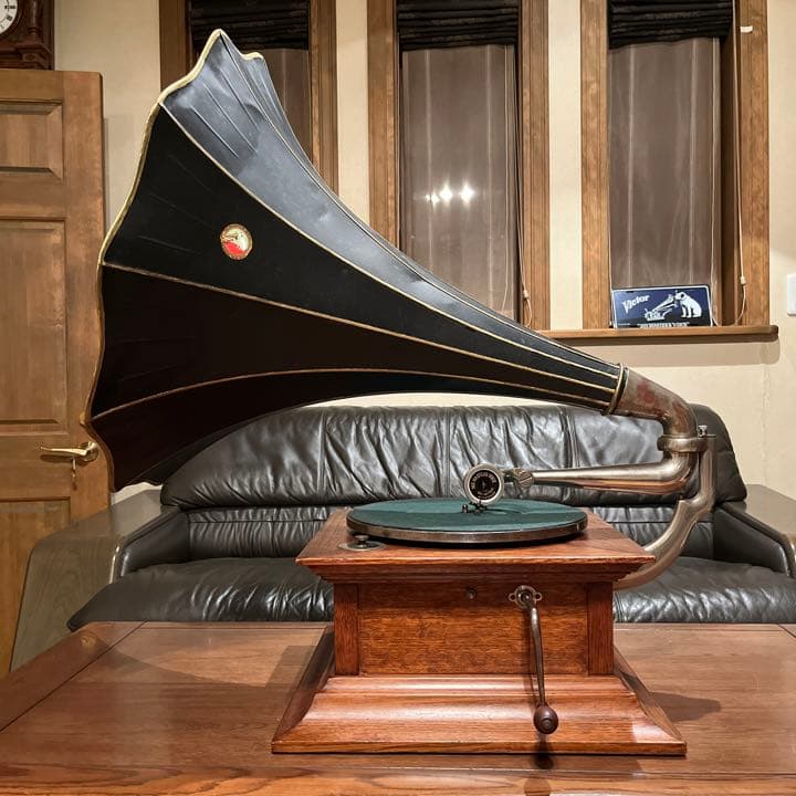♫最稀少‼︎ 英国 HMV 大型 GRAMOPHONE ラッパ蓄音機 Victor