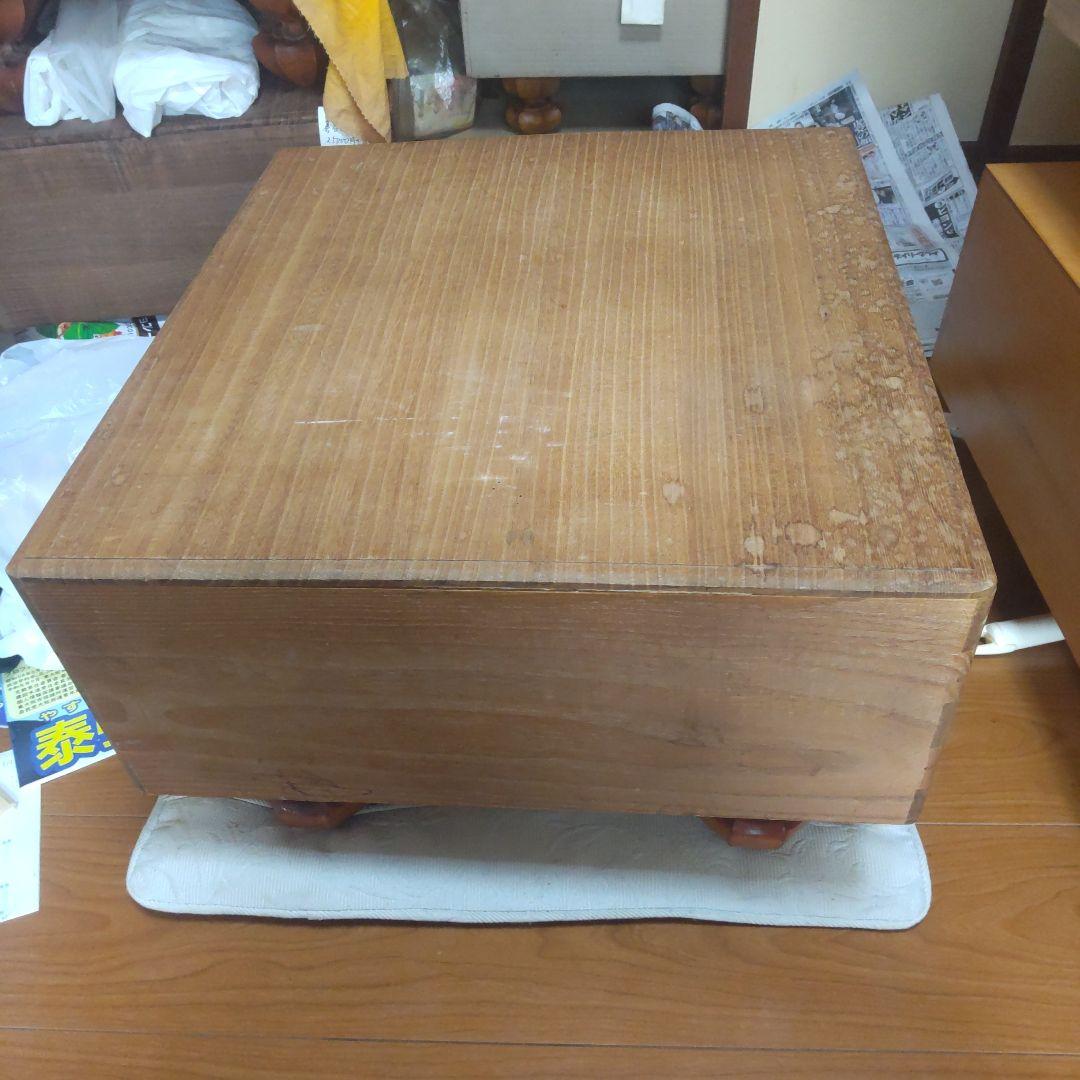 本桂脚付き碁盤六寸盤　木裏板目　桐覆い付き