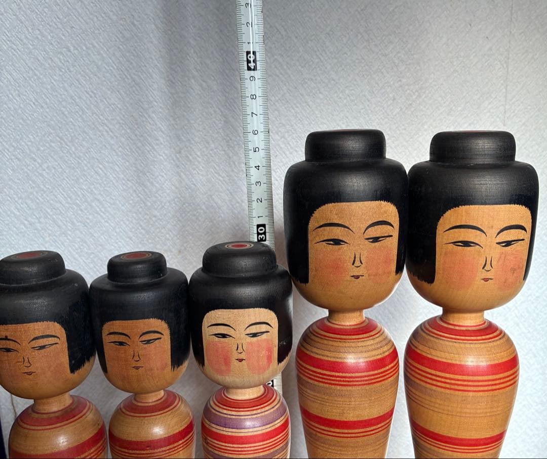 佐藤善ニ　津軽系　1980年代前半　伝統こけし 5本セット　昭和レトロ