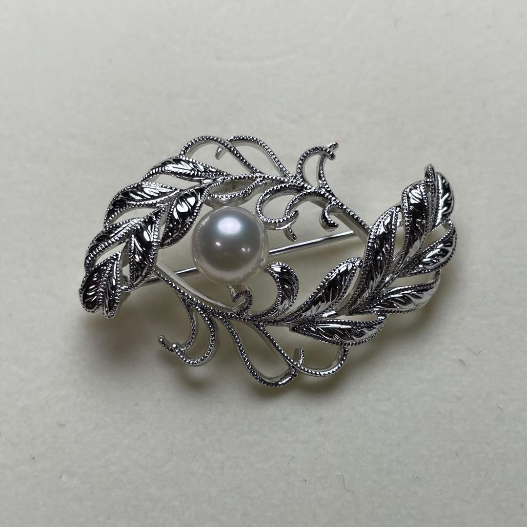 ミキモト アコヤ真珠 ブローチ 7.0mm SILVER