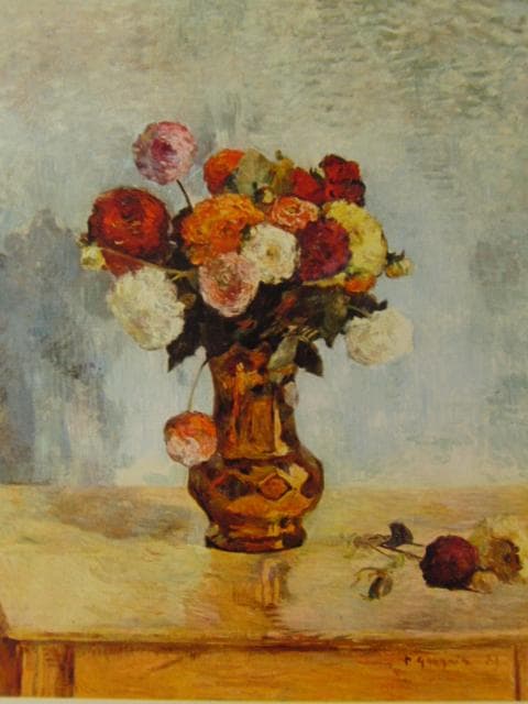 ポール・ゴーギャン、【花びん】、希少な画集画より、新品高級額・額装付