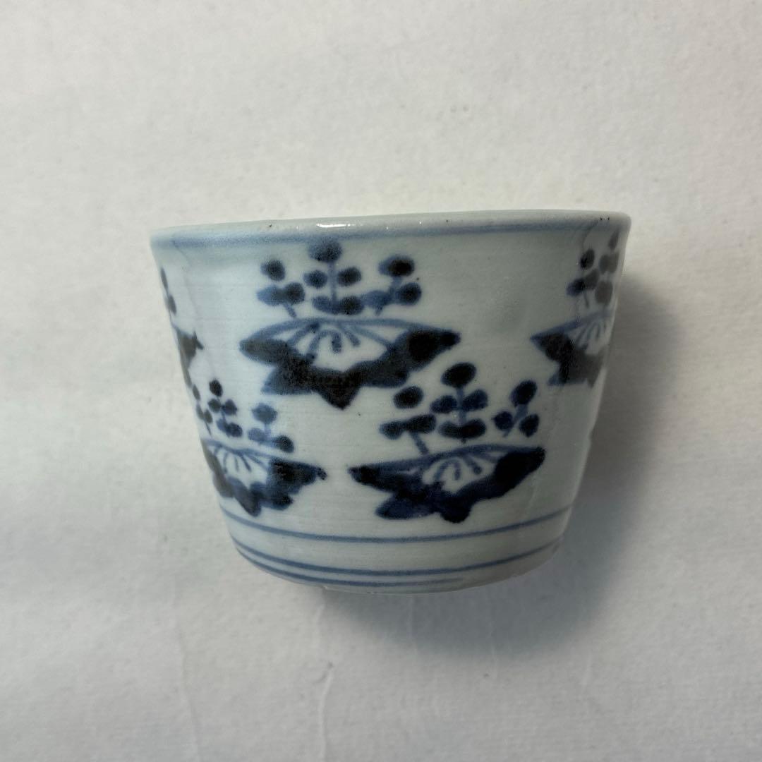 古伊万里　染付　五三桐　蕎麦猪口