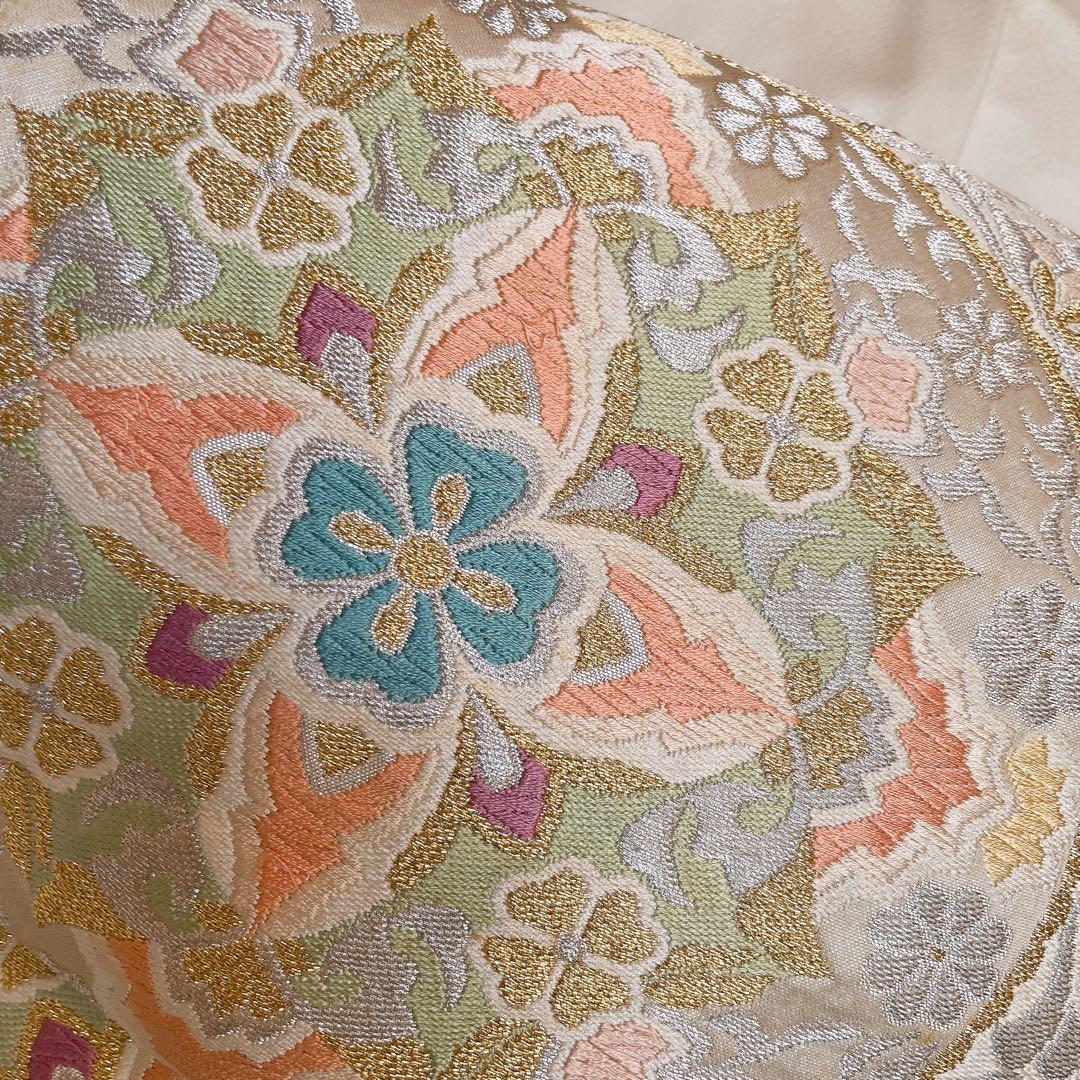 訪問着　フルセット　西洋柄　オフホワイト　金彩加工　着物　Q5