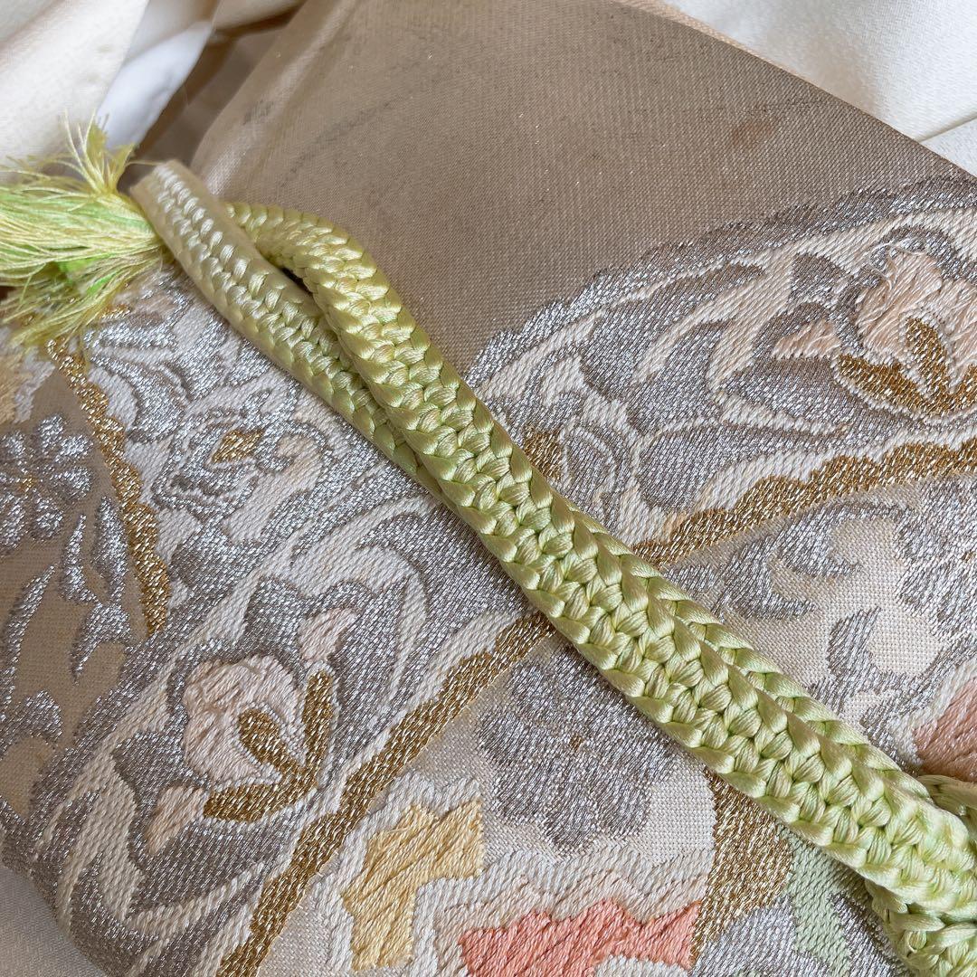 訪問着　フルセット　西洋柄　オフホワイト　金彩加工　着物　Q5