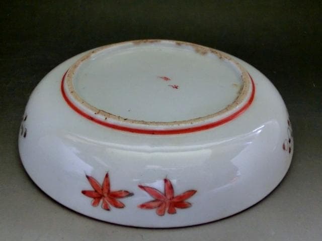 小皿■古九谷焼き 赤絵 19枚 窓絵 山水 松 梅(江戸後期～明治期) 時代物■