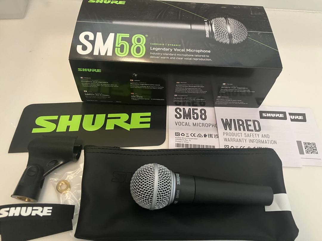 【新品】ダイナミックマイクSHURE SM58 プラグ付き