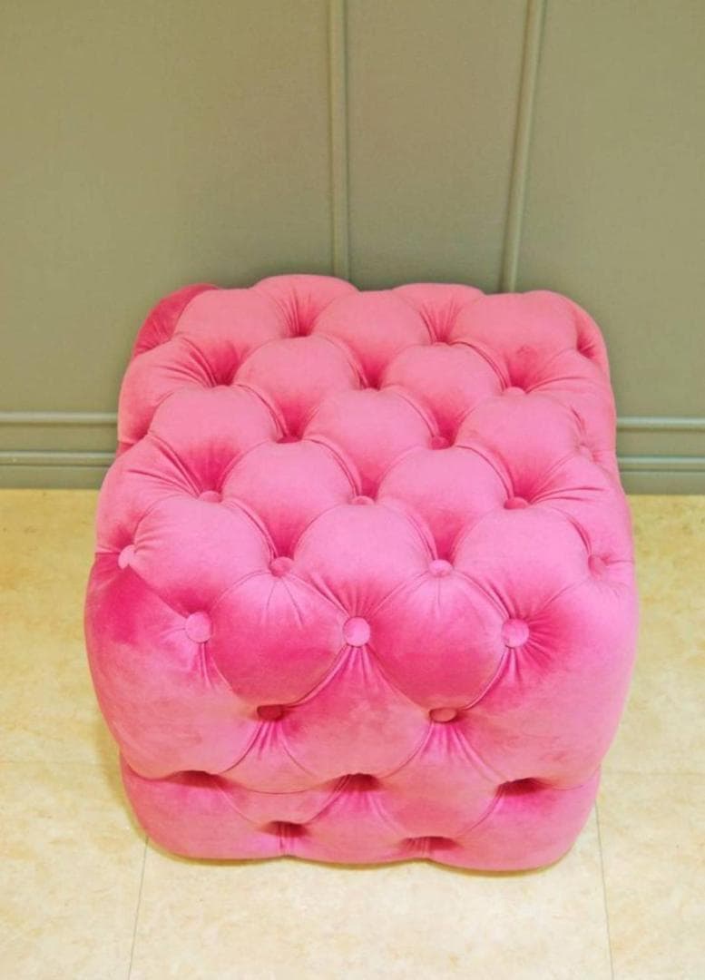 Ttさん専用　ボタン締めスツール チェスターフィールドピンク
