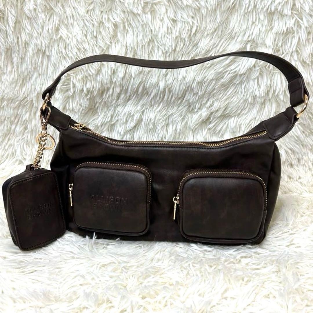 ALLISON BROWN ショルダーバッグ ポーチ付き　チョコレート