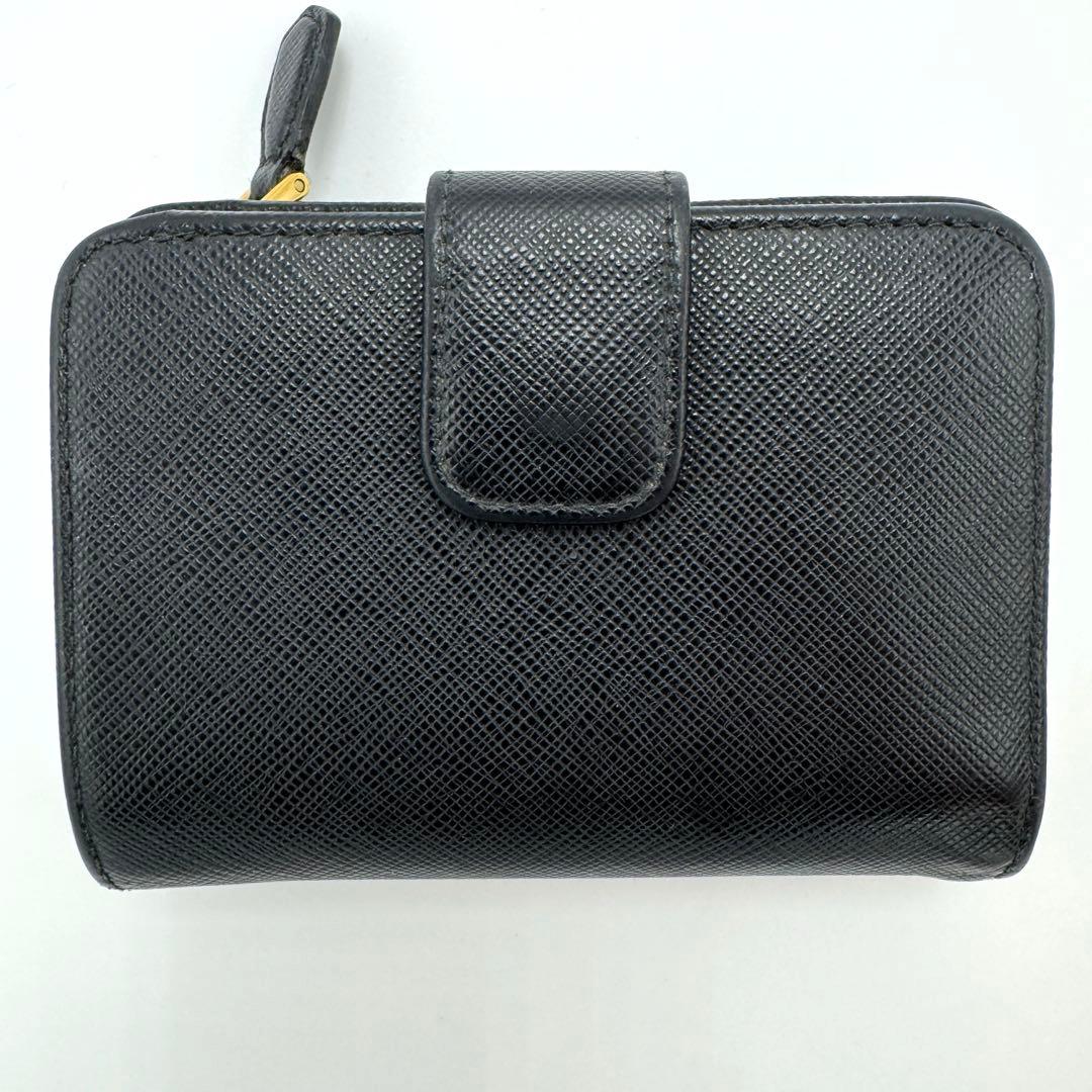 PRADA プラダ サフィアーノ メタル 二つ折り財布 1ML018 ブラック
