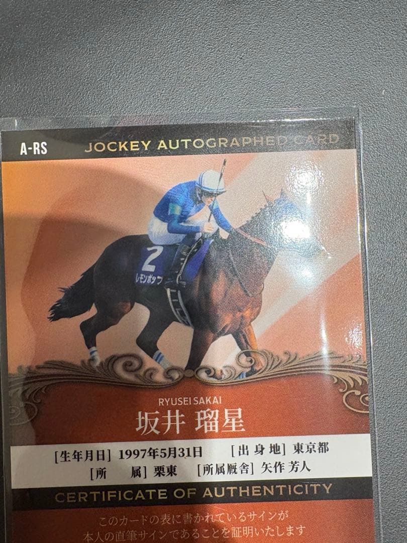 坂井瑠星 レモンポップ サイン ホースレーシング カード ホスレ サラブレッド