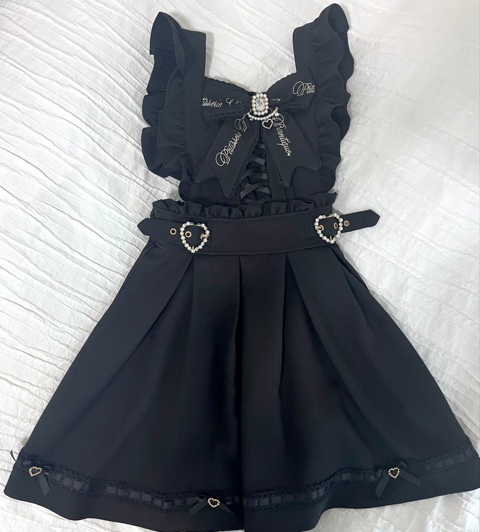 LIZ LISA（リズリサ） バックカシュクールエプロンジャンスカ ブラック