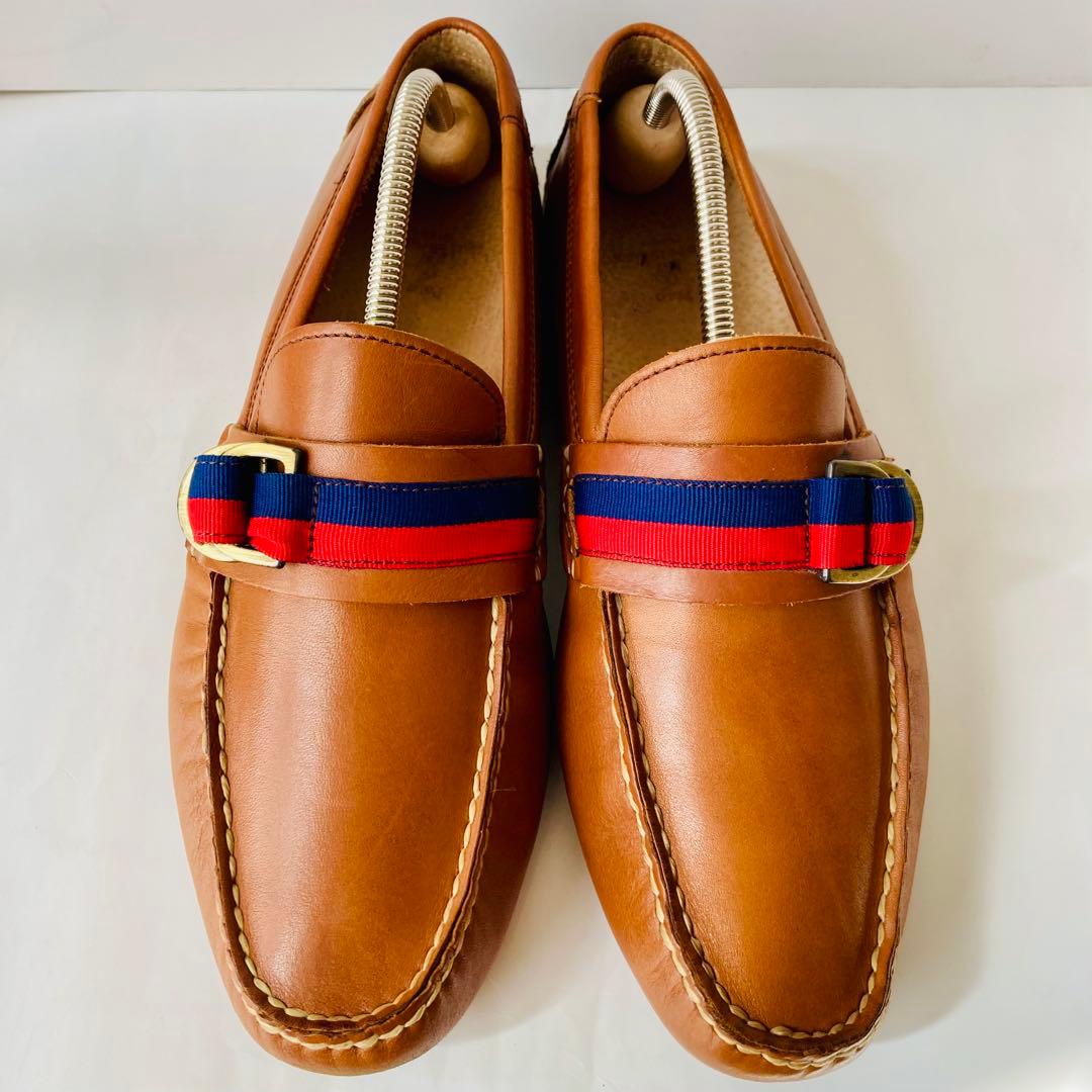 【美品】ポロ ラルフローレン 茶色 ローファー 25cm 除菌・消臭済み