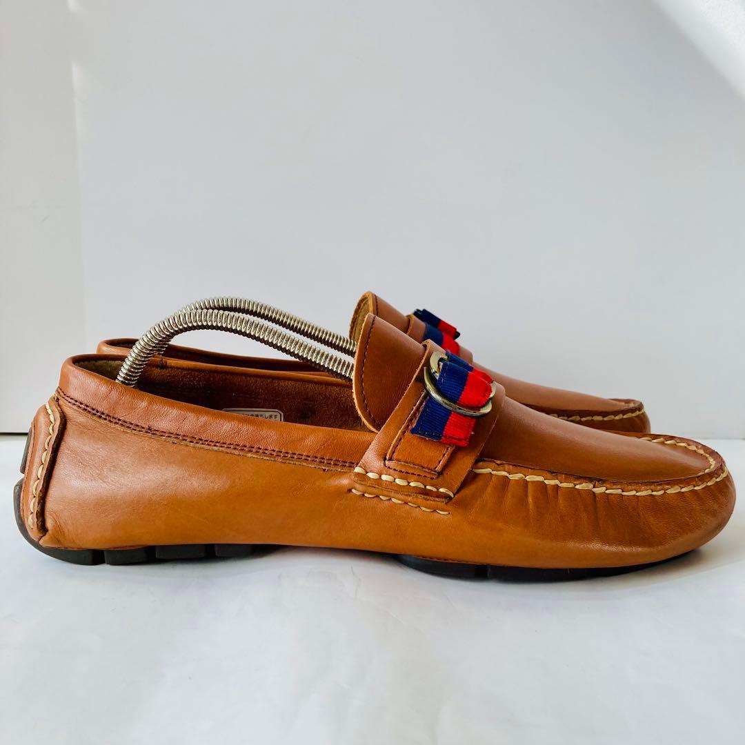 【美品】ポロ ラルフローレン 茶色 ローファー 25cm 除菌・消臭済み