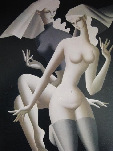 東郷青児、日曜日の朝、希少な大判額装用画集より、状態良好