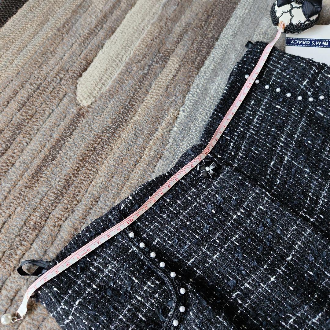 新品M'S GRACY ツイードガウチ ョパンツ ブラック系サイズ38