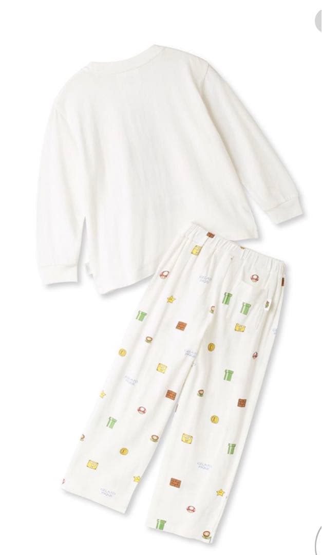 新品！ジェラピケ＊マリオ＊キッズ＊ロンT＆ロングパンツセット　XXS