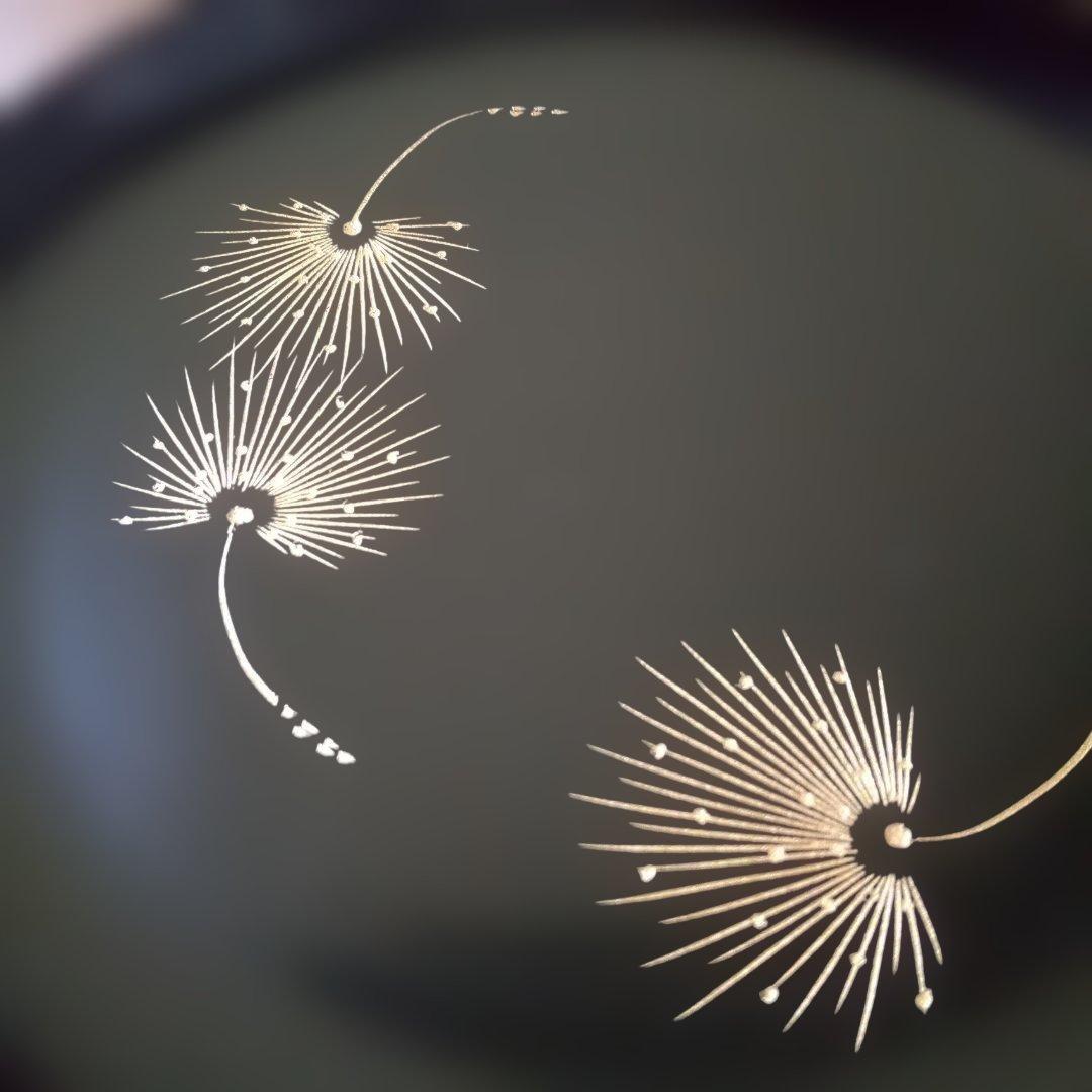 会津塗 銘々皿 沈金たんぽぽ