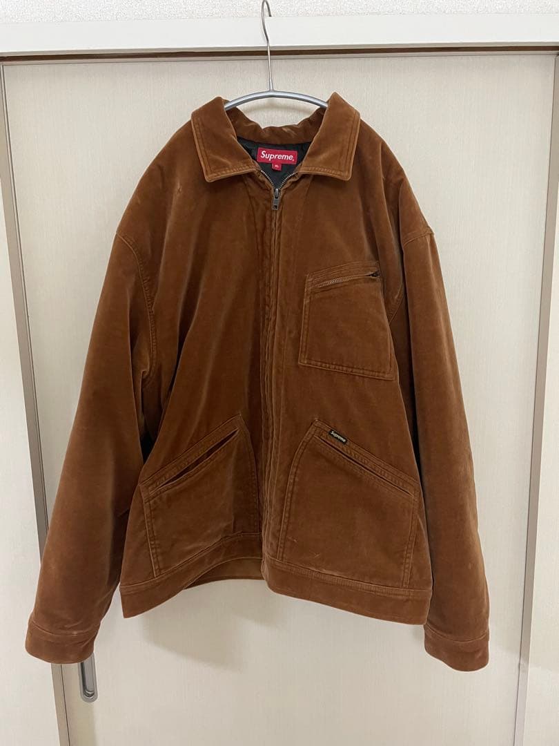 Supreme 20AWJacket ベルベットベロア ワーク ジャケット XL