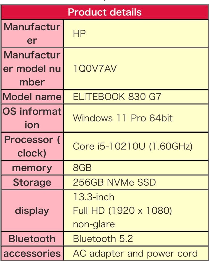 HP ELITEBOOK 830 G7 / 第10世代 Core i5