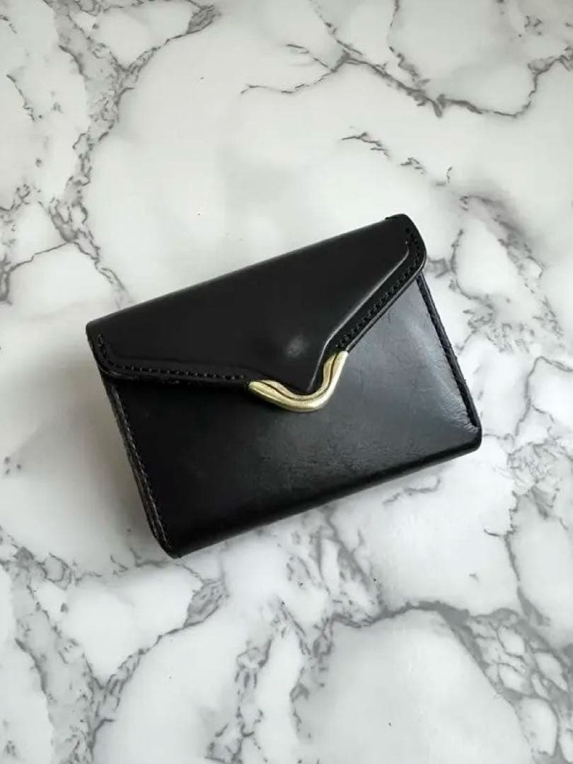 池之端銀革店 Cramp UKブライドルレザーフロント金具 コンパクトウォレット