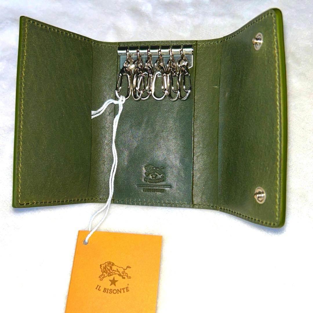 新品未使用 イルビゾンテ レザー キーケース モスグリーン 6フック