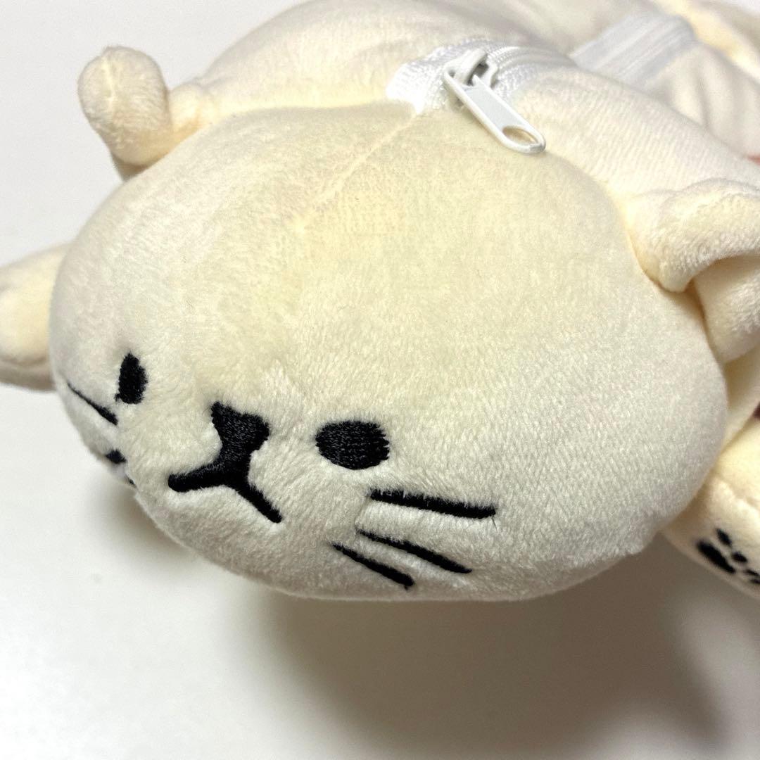 猫型ペンケース クリーム色　アニマルレッスン　ぬいぐるみ　ペンケース　筆箱　廃番