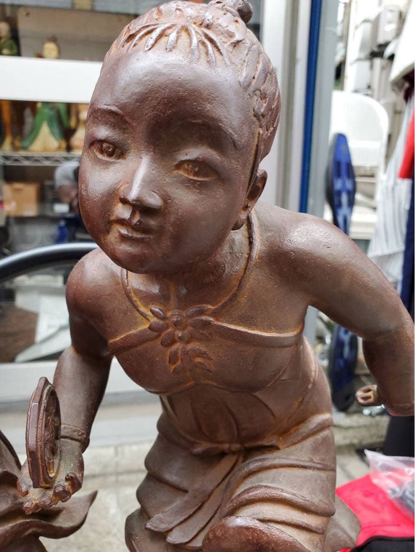 彫刻家 平野千里作 『　飛翔　』ブロンズ　検索西日暮里仏像　在銘,作家物,置物