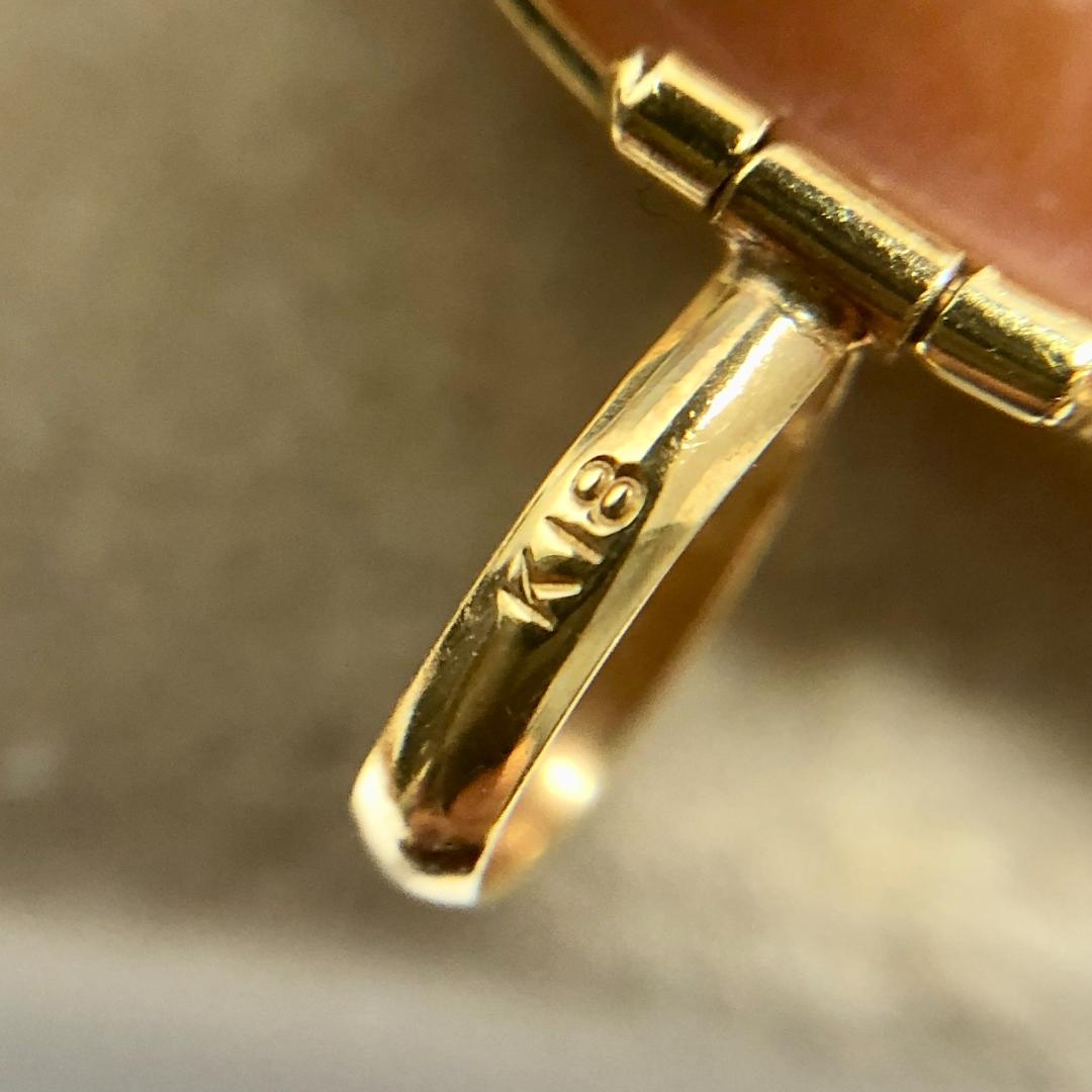 ◆シェルカメオ◆K18◆ペンダント◆ブローチ◆東京三越◆子犬◆