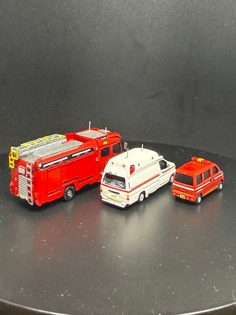 1/150 トミーテック　トラコレ　カーコレ　エフトイズ加工品　消防車3台セット