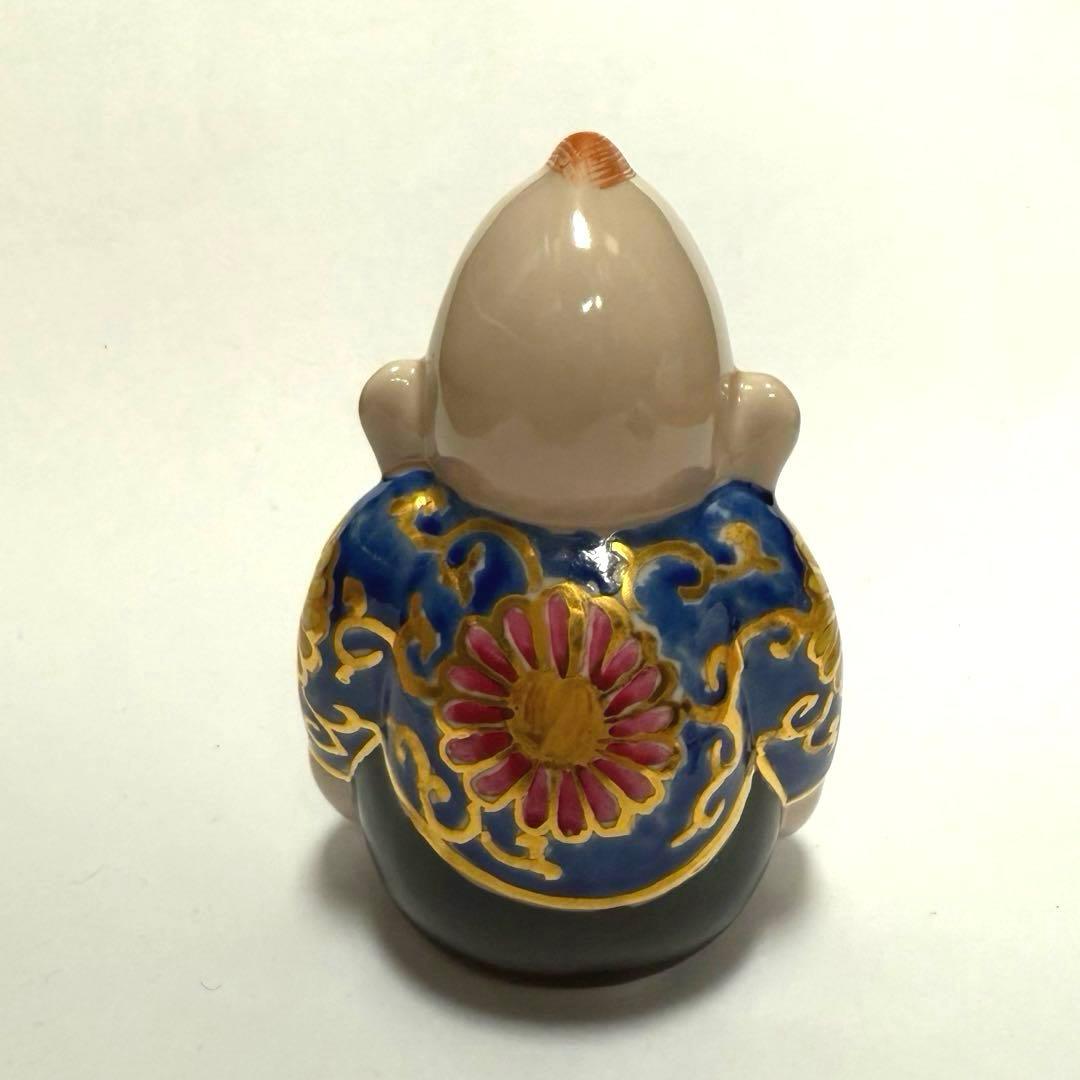 新品☆九谷焼 ビリケン 4号 福の神 唐草模様 開運 幸運 魔除け 良縁 縁起物
