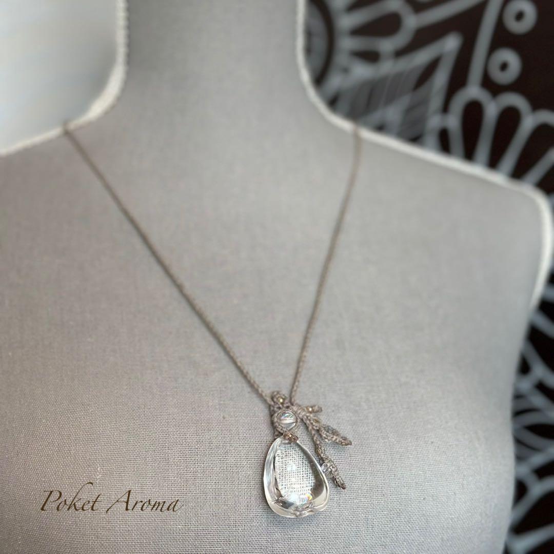 『夢綺』虹入りアイリスクォーツのマクラメペンダントネックレス