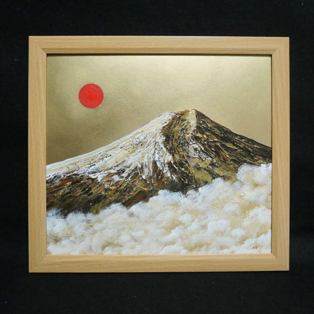 油絵 油彩 油彩画 絵 絵画【黄金の富士山】